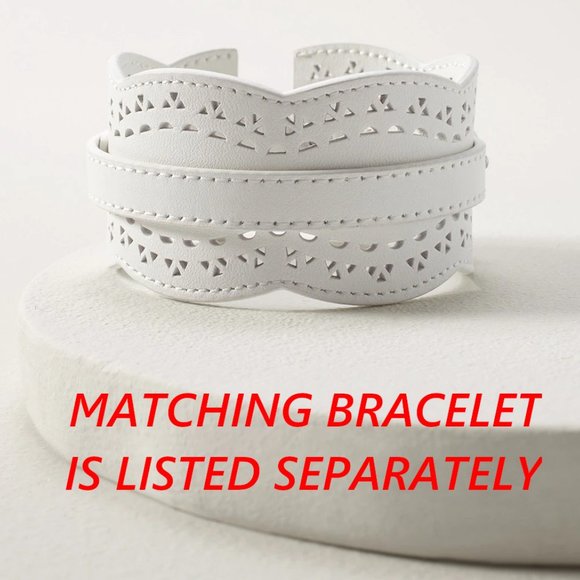 WHBM GENUINE Leather Cutout Earrings GORGEOUS AND UNIQUE! - Picture 3 of 3